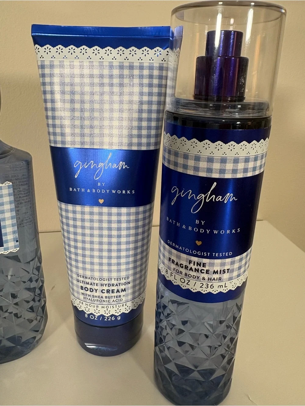 Bath & Body Works Gingham Blue Body Care Set
